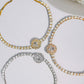 BELLAbu Circle centre Crystal adjustable bracelet in SILVER GOLD and ROSE GOLD P47