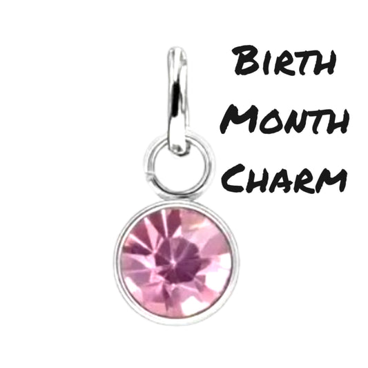 Birth month crystal charm for initial necklace