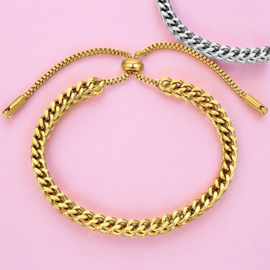 buCici adjustable chain bracelet in silver or gold P51
