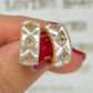 AYSHAbu diamond pearlescent with crystal detail huggie hoop earrings in 18k gold plating B11