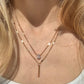 TIAbu double layer tear drop crystal and bar necklace, in silver or gold tone 15