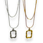 Irregular rectangle double layer necklace in silver or gold