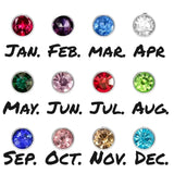 Birth month crystal charm for initial necklace
