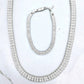 3 piece set earrings bracelet and necklace Tennis baguette crystals D1
