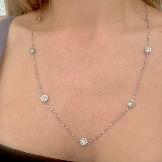 PALMAbu necklace with chakra colour solitaire crystal tending design in silver or gold P26 women’s girls