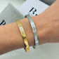 Be Fearless affirmation bangle in silver or gold tone P48