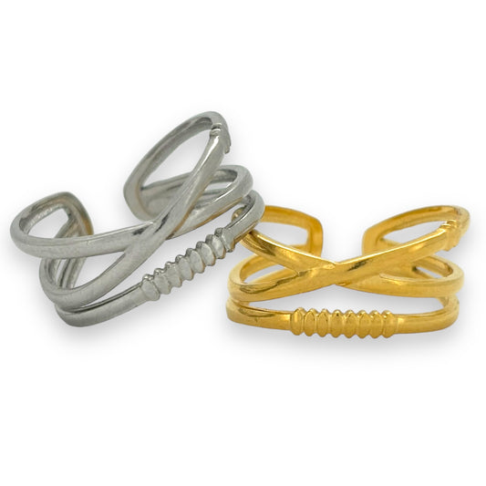 New Layered large Statement ring in stainless water resistant R14