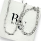 Paperclip chain bracelet and necklace set in silver or gold P57 &64