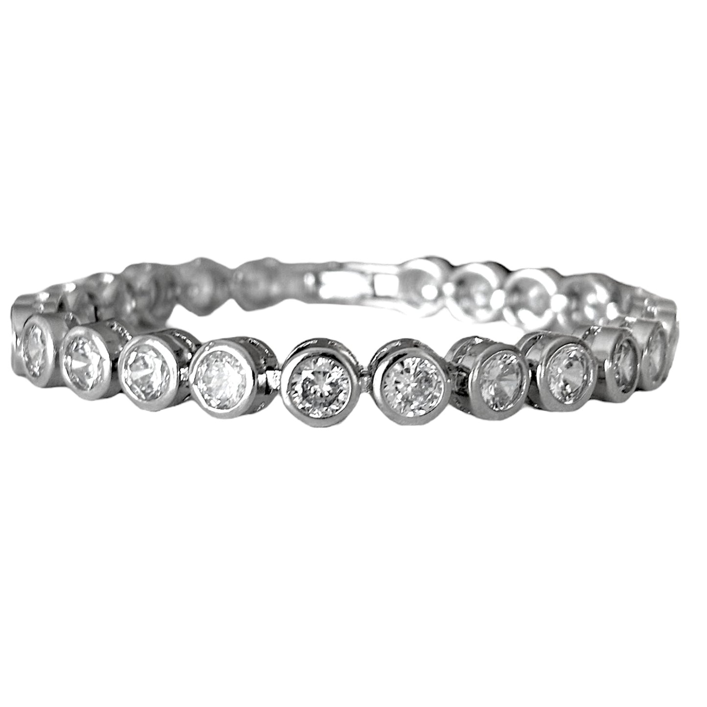 Janet circle encased full crystal tennis bracelet P42