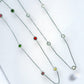 PALMAbu necklace with chakra colour solitaire crystal tending design in silver or gold P26 women’s girls