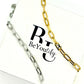 Paperclip chain bracelet in stainless steel silver or gold tone with extender P6