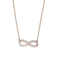 Infinity necklace with crystals in white gold, Rose gold or Gold plating N4