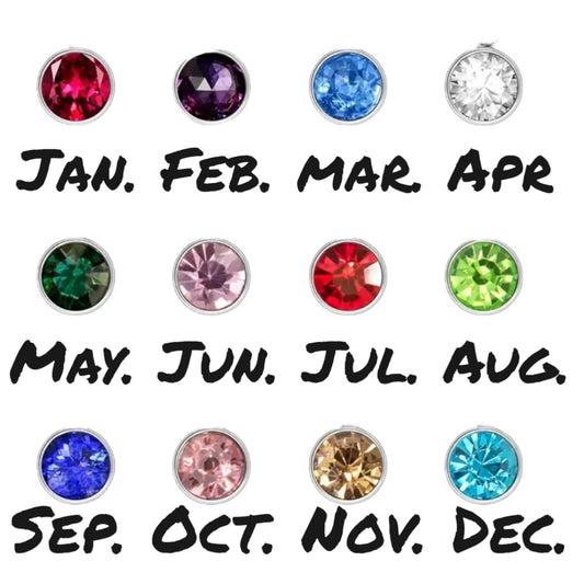 Birth month crystal charm for initial necklace