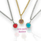 Necklace Birthstone pendant in silver or gold tone