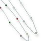 PALMAbu necklace with chakra colour solitaire crystal tending design in silver or gold P26 women’s girls