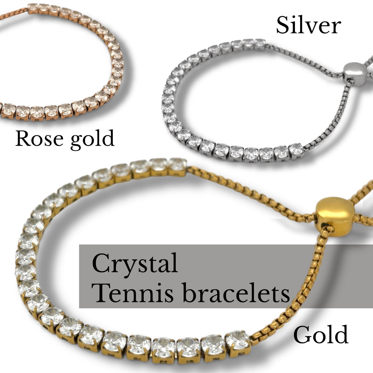Tennis Crystal adjustable bracelets P39