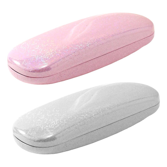 Pink or silver glitter hard glasses case